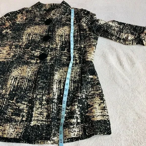 NWOT JM Collection Gold Metallic Print Jacket - Picture 11 of 15